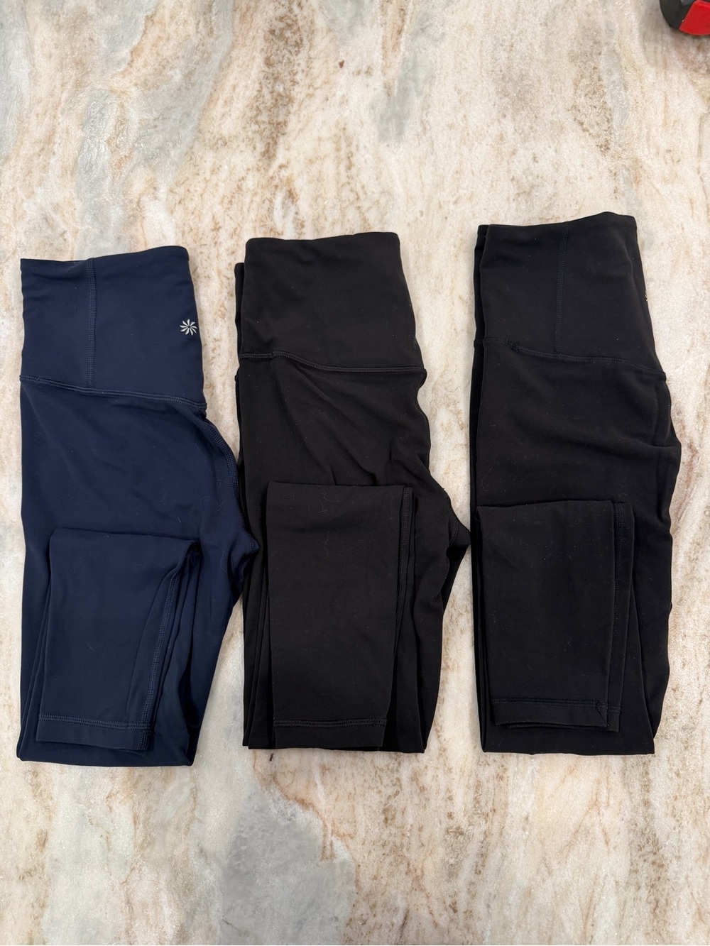 Athleta Ultra High Rise Elation Tights Lot of 3 (XS) Black Navy